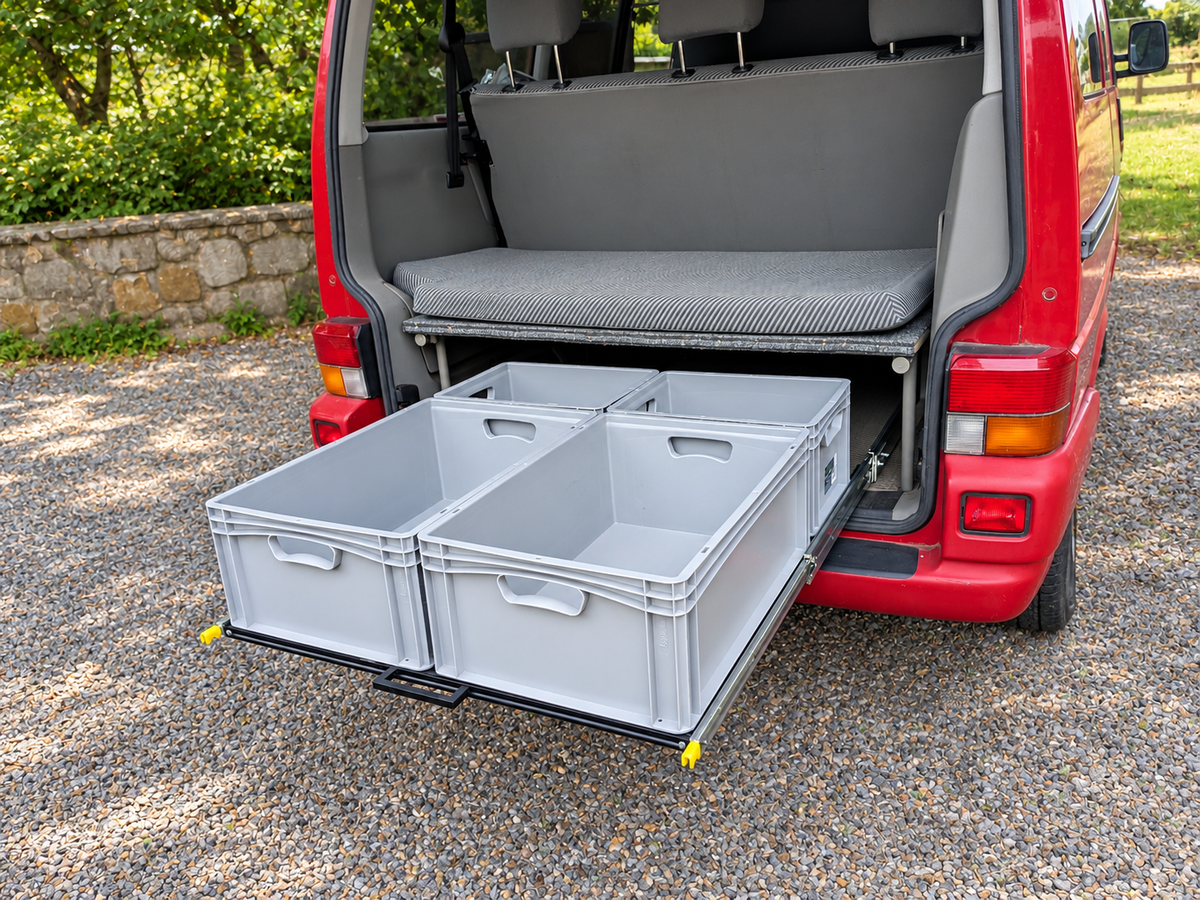 VW T4 (1990–2003) Heckauszug Set – Modulares Schwerlast-Auszugssystem